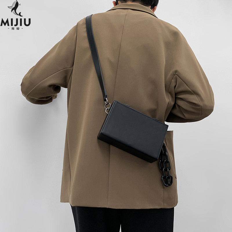 Mi Old studio Messenger Túi Nam Dạo Phố Túi Da Hợp Thời Trang Túi Đeo Vai Đi Lại Hộp Thường Ngày Ba 