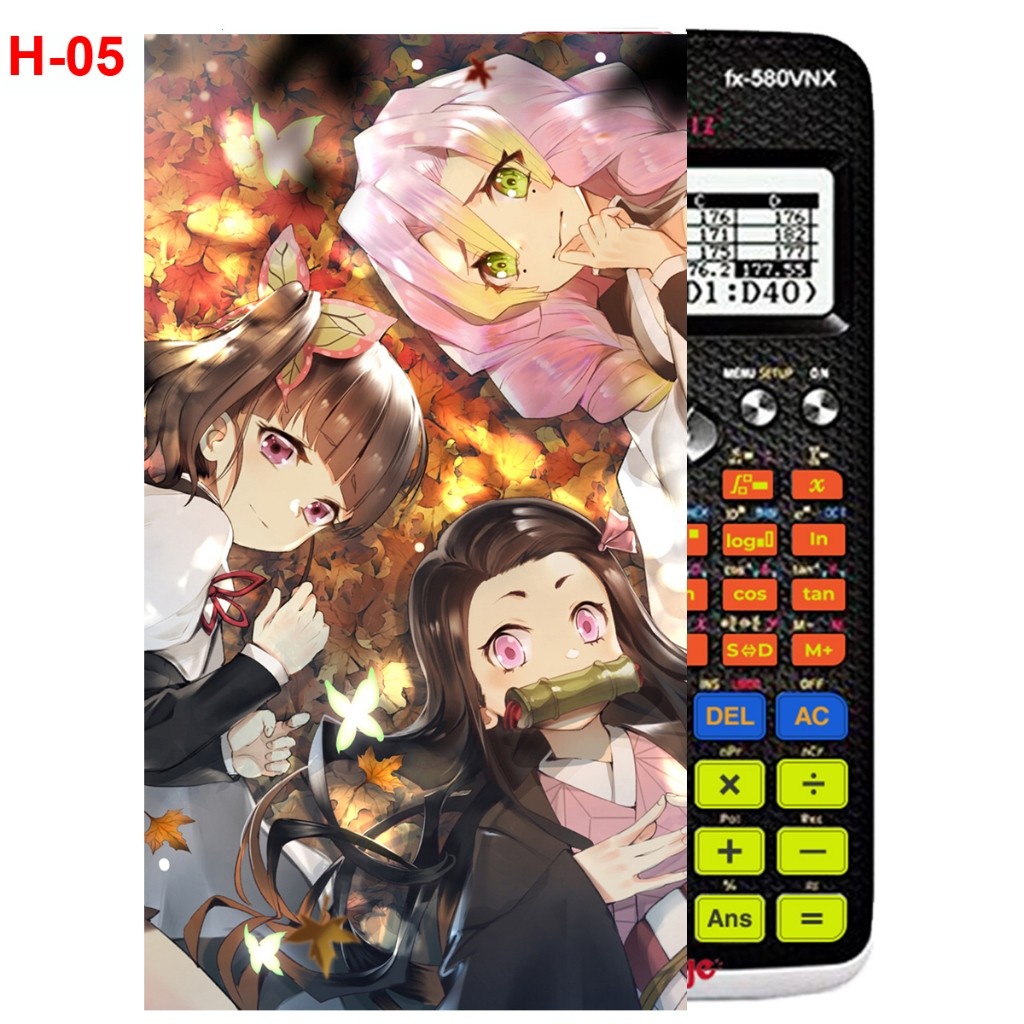 Hình dán/Sticker Máy tính CASIO fx570, fx580...in hình Anime nhân vật  Kanroji Mitsuri  trong Kimets