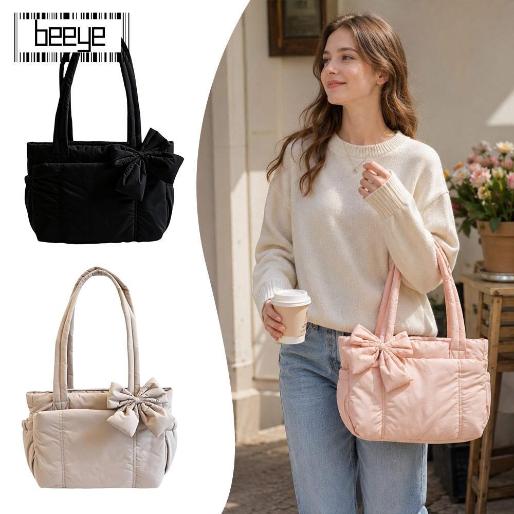Túi Tote BEEYE, Nhiều Túi Tập Yoga Puffy, Tổ Chức Dung Tích Lớn Nơ Túi Laptop Nữ