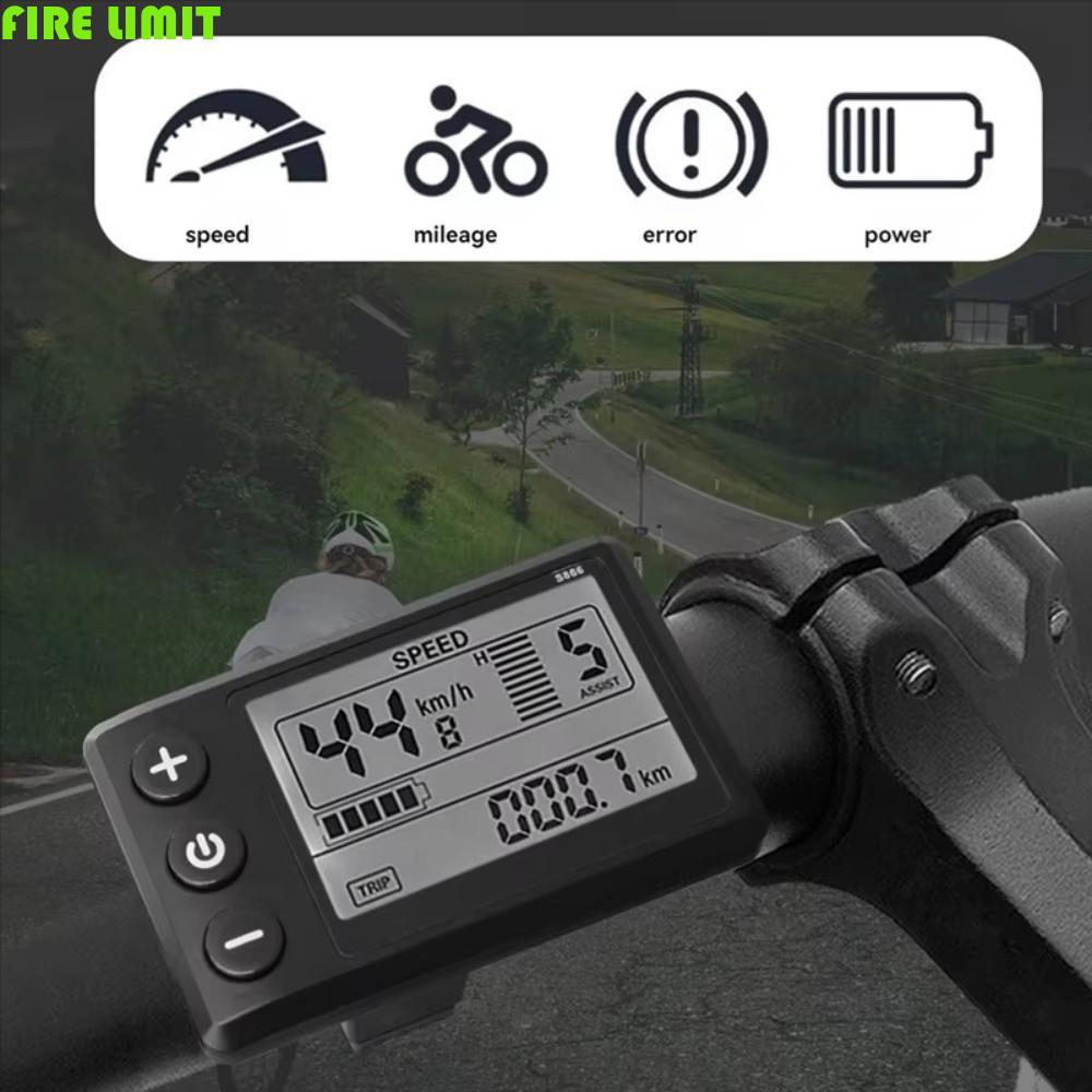 Màn hình LCD xe đạp điện FIRE LIMIT, Bảng điều khiển xe đạp điện chống nước IP65 S866, Màn hình lớn 