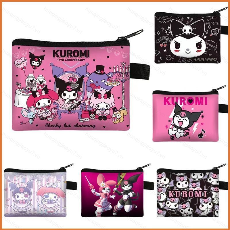 Hj7 Kuromi Hoạt Hình Trẻ Em Ví Đựng Tiền Xu Ví Móc Khóa Dây Kéo Túi Trẻ Em Ví Đựng Tiền Xu Túi Dễ Th
