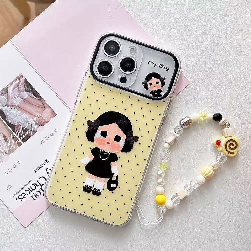 Ốp Điện Thoại Thích Hợp Cho iPhone 11 12 13 14 15 16 17 Pro max Plus Air Lady Crying Baby Bracelet V