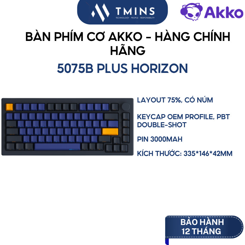 Bàn phím cơ AKKO 5075B Plus Horizon (Hotswap/RGB/Multi-modes) - Hàng chính hãng