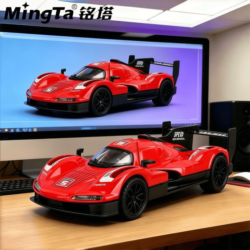 [Hàng mới về] Hợp kim Porsche 963 Mô hình mô phỏng Đồ chơi cậu bé kéo lại xe