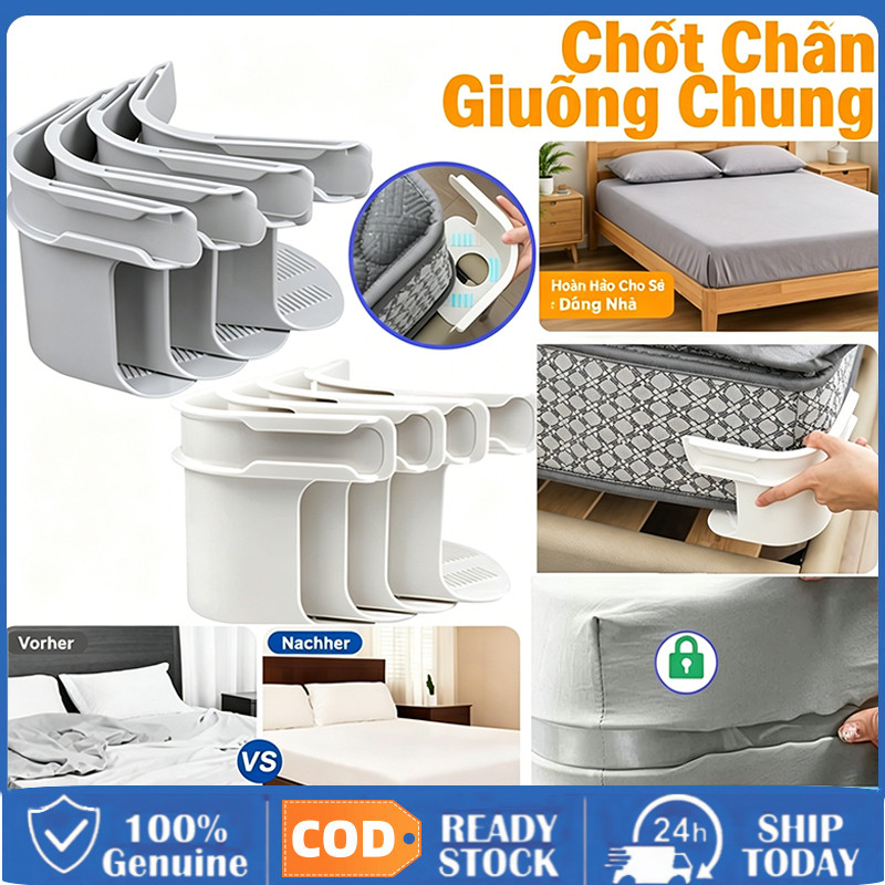 (VN) Kẹp cố định ga giường, chống xô lệch, giữ ga chắc chắn cho giường ngủ, phù hợp với mọi loại giư