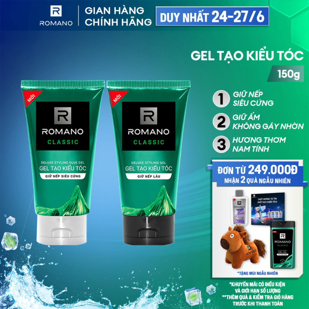 Gel vuốt tóc nam Romano Classic 150g