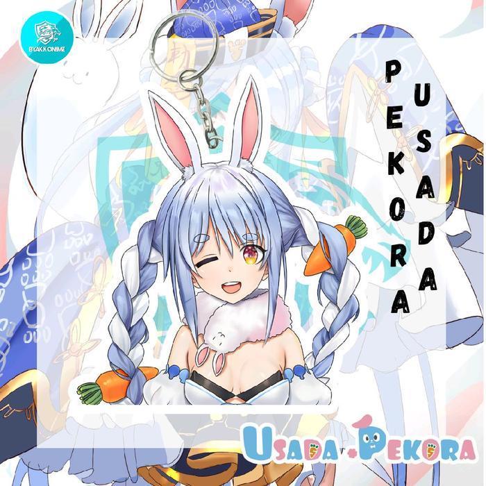 Gantungan Kunci Acrylic Anime Vtuber Holoid Japan | Gawr Gura, Pekora Usada - Usada Pekora