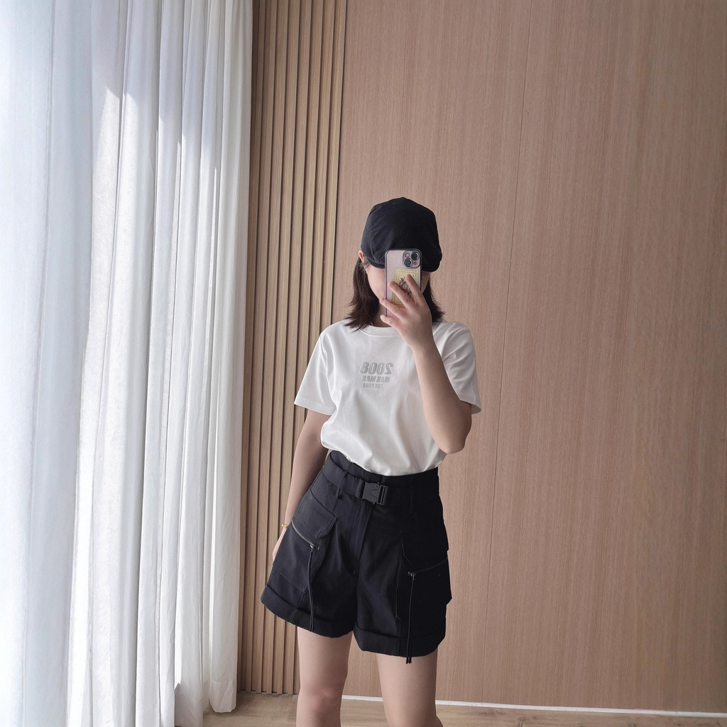 1LAA 2026Spring and Summer M Ah AX Cotton round-neck short-sleeve shirt t Women's Silver Label T-shi