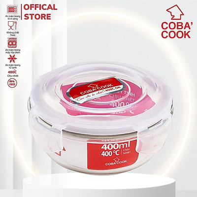Hộp Thủy Tinh Chịu Nhiệt COBACOOK Tròn/ Vuông/ Chữ Nhật - CBHR400