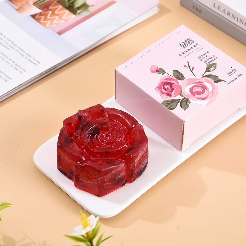 Premium Selection#Lin Die Yunnan Rose Fresh Flower Handmade Soap80g100g130g Face Wash Cleansing Yunn