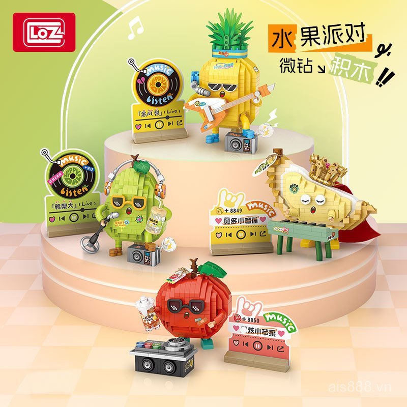 ZGHU [Cash commodity and quick delivery]LOZ/LiZhi Fruit Carnival Party Cartoon Assembling Building B