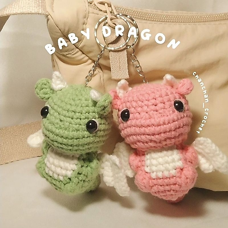 Móc khóa bé rồng mini bằng len - Handmade by Chanchan crochet