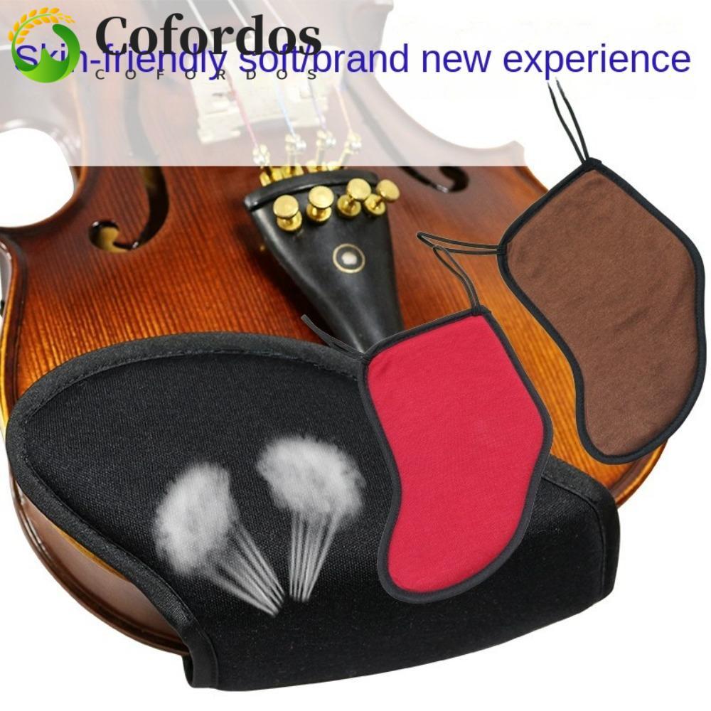 COFORDOS Violin Chin Rest Pad, Tấm bảo vệ vai đàn violin đen / đỏ, Bộ phận Fiddle Đệm bông mềm Fiddl