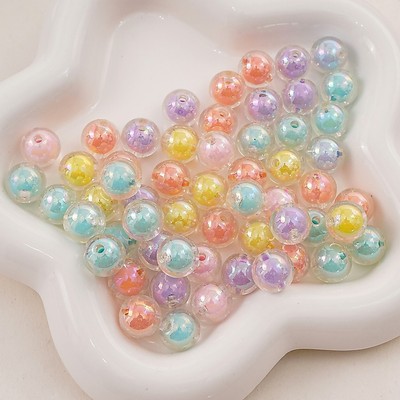 Beadia 8 / 10 / 12 / 14 / 16mm Acrylic Mạ Màu Tròn Hạt Cho DIY Vòng Tay Vòng Cổ Trang Sức Làm Phụ Kiện