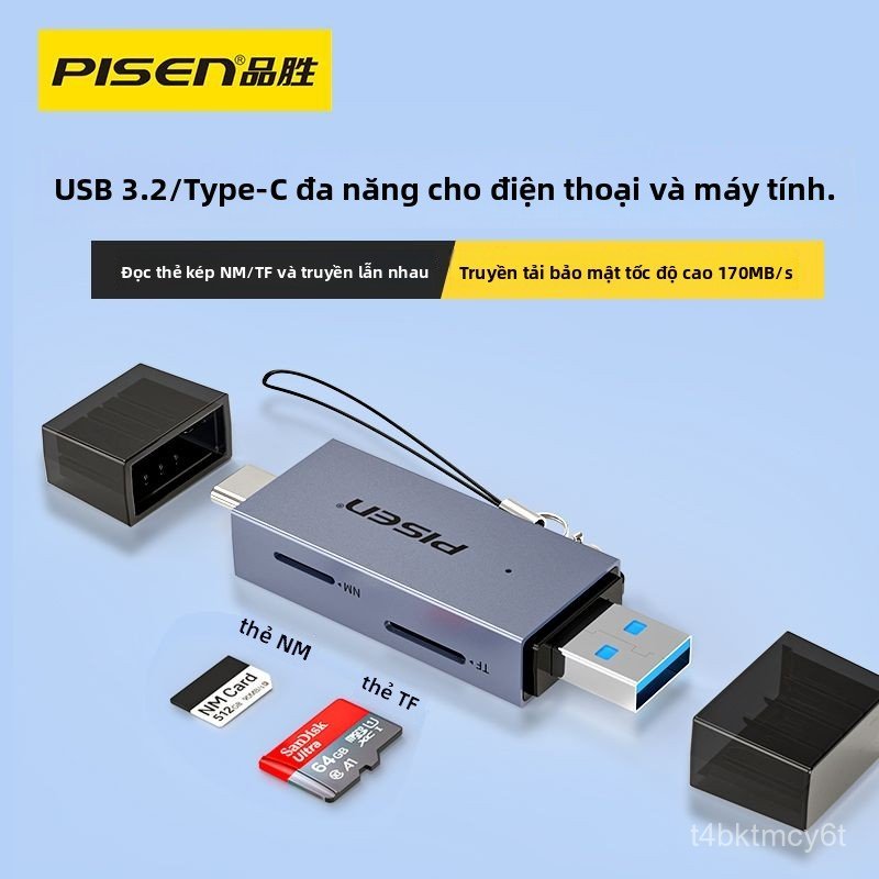 Đầu đọc thẻ nhớ đa năng USB 3.0 hỗ trợ thẻ nhớ NM TF cho điện thoại máy tính bảng máy ảnh nhanh