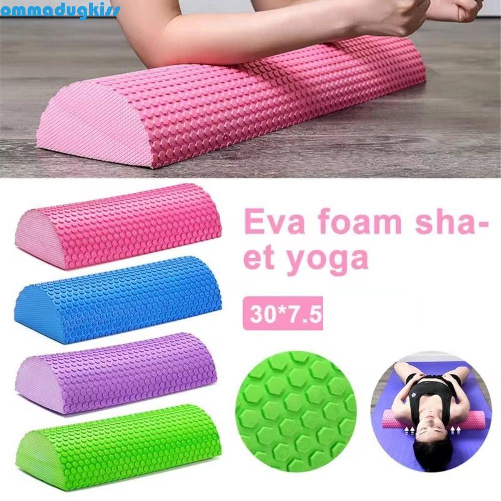 OMMAD EVA Massage Foam Roller, EVA Half Round Yoga Pilates Roller, Xanh Tím Hồng Thiết Bị Tập Thể Dụ