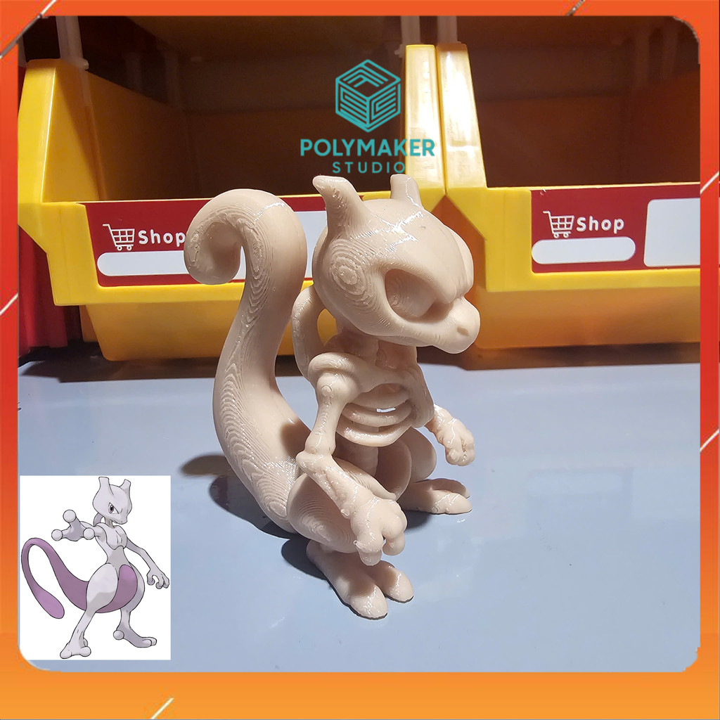 Mô Hình Pokémon Mewtwo Đồ Chơi Khung Xương - Mewtwo Pokémon Skeleton Creepy Cute Toy Trang Trí | POL