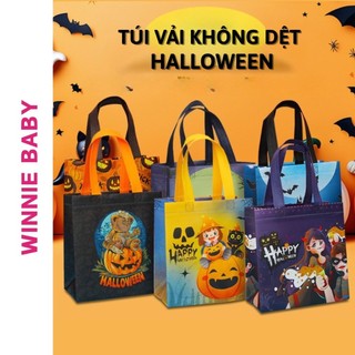 Túi Đựng Kẹo Halloween Cho Bé Bằng Vải Không Dệt Nhiều Màu Sắc - Túi Quà Trick or Treat, Túi Quà Tặng Lễ Hội Hóa Trang