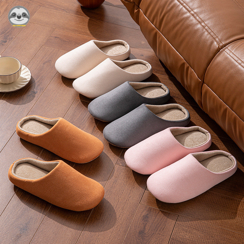 Phong cách Nhật Bản Muji Style / Dép cotton Baotou nam nữ / Dép cotton thoáng khí chống trượt / Dép 