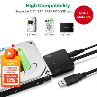 Cáp Chuyển Đổi SATA Sang USB 3.0 Cho 3.5 / 2.5 Inch SSD HDD Ổ Cứng Đĩa Chuyển Đổi Hỗ Trợ UASP 12V US EU UK AU