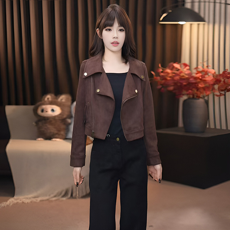 Áo khoác ngắn tay cổ điển phong cách mới cho xuân thu 2025 từ Cửa hàng Zhuzhu