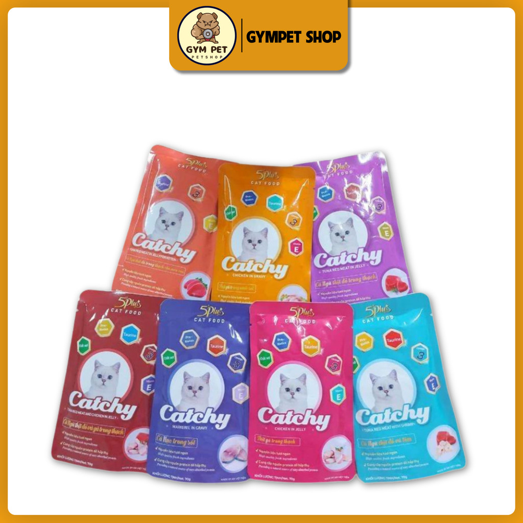 Combo 24 gói Pate Cho Mèo Catchy gói 70g - KPETMART - Thức ăn Dinh Dưỡng Dạng Ướt Cho Mèo - Xốt Mèo 