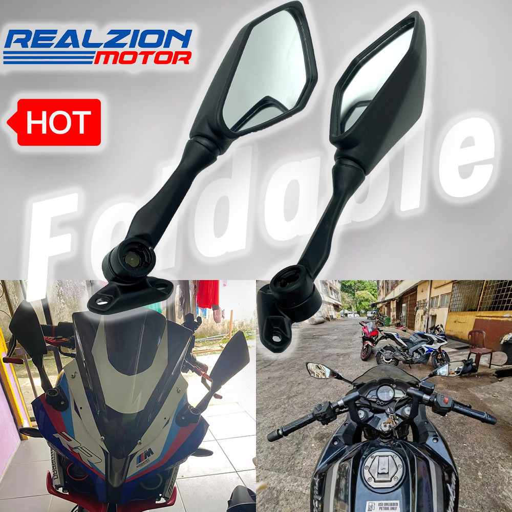 REALZIONMOTOR Cho Cfmoto 250sr 300sr 450Sr CFLite 250SR Lite Xe Máy Gương Chiếu Hậu Bên Có Thể Gập L