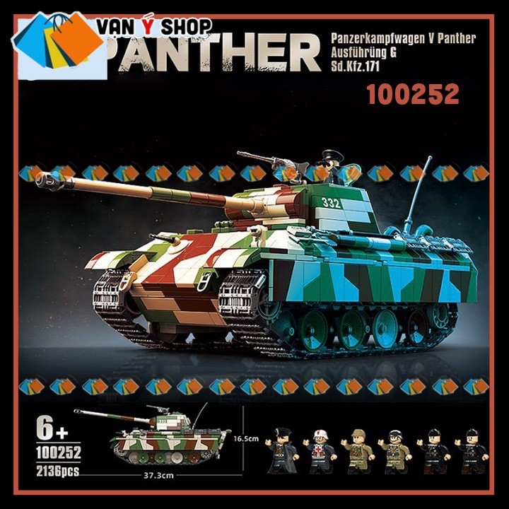 Mô hình  Xe Tank Panther thế chiến 2 Mô hình Nhân vật Xe Tăng quân sự Army Hạng Nặng 100252
