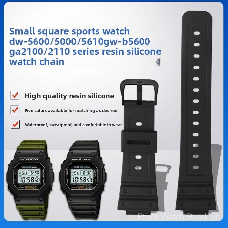 Dây đeo / dây đeo bằng nhựa silicon 16mm cho G-Shock "Hình vuông nhỏ": DW-5600, GW-5000, 5035, GW-M5