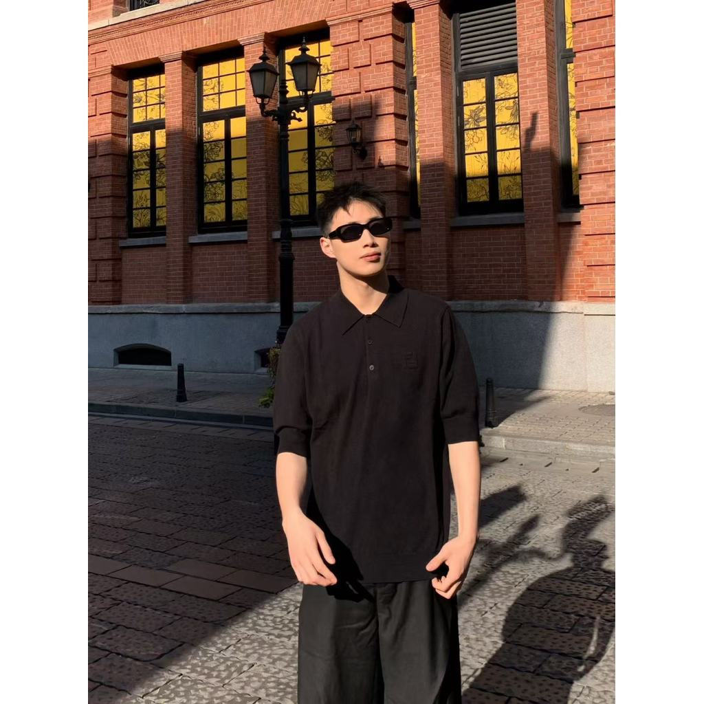 FENDI Mùa Hè Phong Cách Mới Áo Thun Ngắn Tay Nam Nữ Phong Cách Cặp Đôi Công Sở Đơn Giản Mùa Hè Cơ Bả
