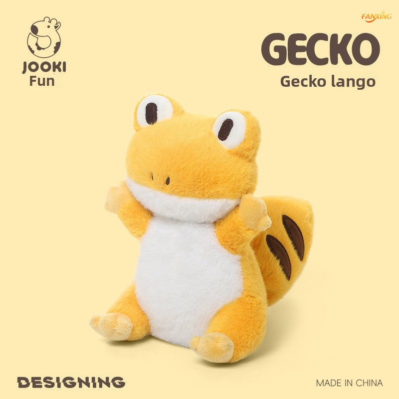 Ngộ nghĩnh Gecko Lango Sang Trọng Búp Bê Vàng Trắng Tương Phản Màu Mềm Mại Dễ Thương Gecko Búp Bê Cô