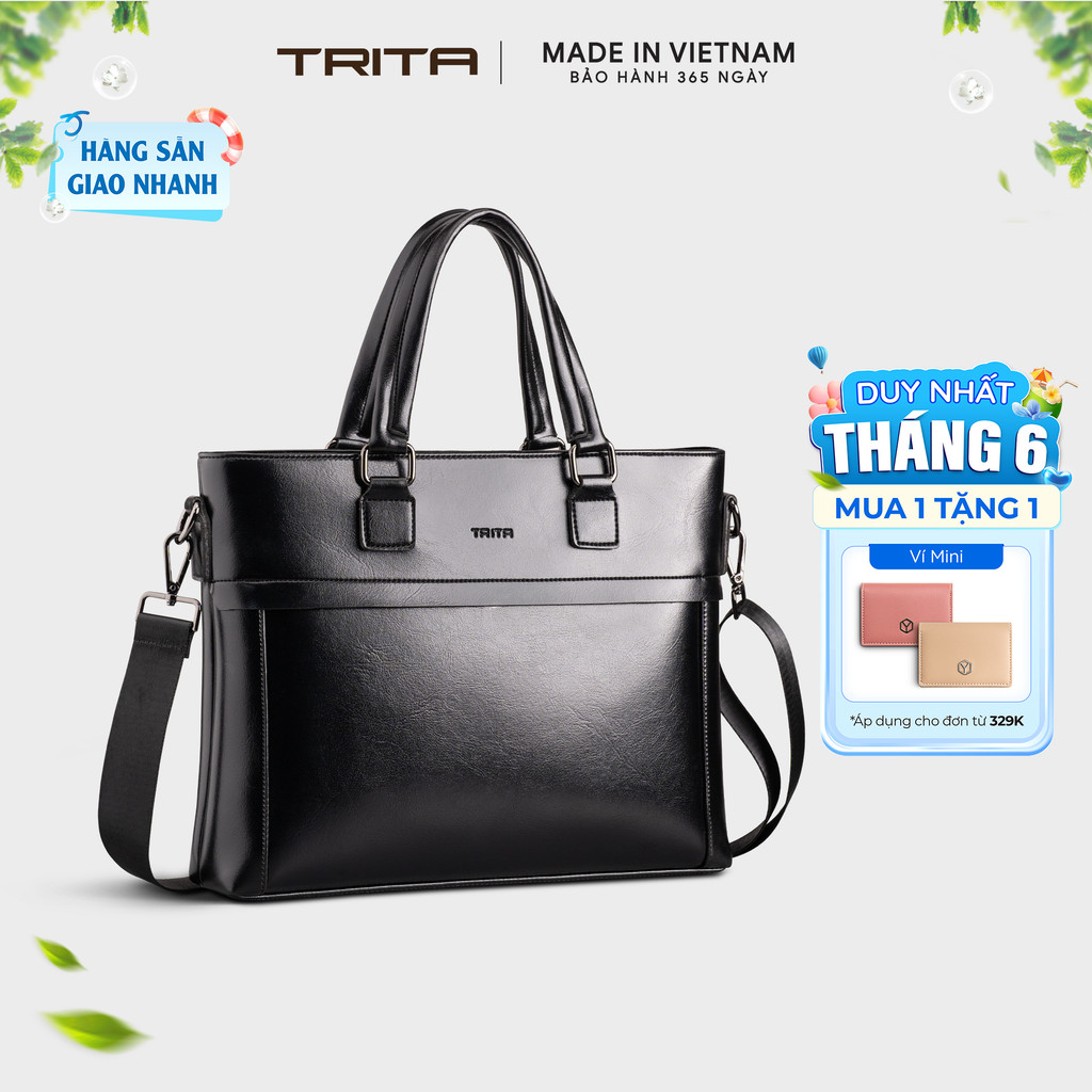Cặp công sở Trita (Thời trang nam phong cách đựng vừa laptop 13 inch - Cặp da TCA25) Bagsmart
