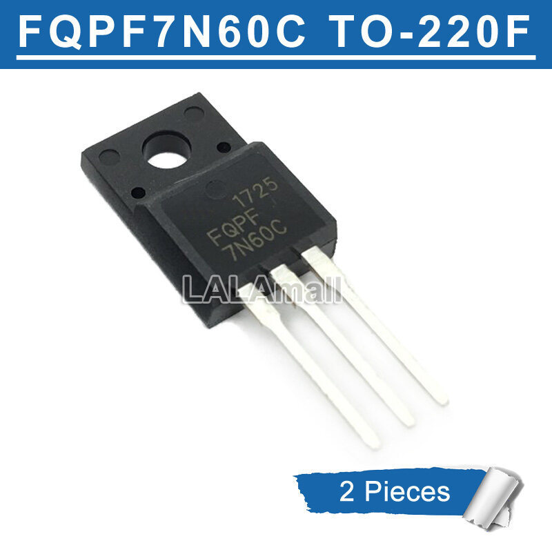 2 chiếc FQPF7N60C TO-220F FQPF 7N60C FQPF7N60 7N60 TO220F 700V / 6A MOSFET Transistor mới nguyên bản
