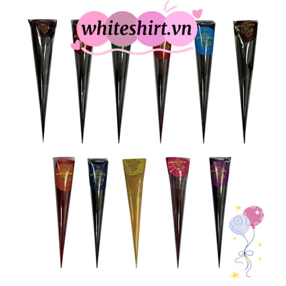 ÁO TRẮNG Henna Paste Cone, Kem xăm Henna bán vĩnh viễn màu nâu đen, Kem xăm tạm thời Dễ sử dụng Hình
