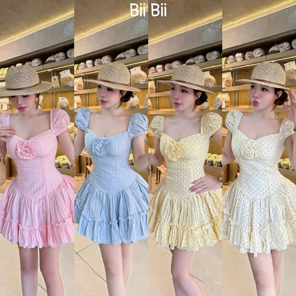 ĐẦM XÔ HOA NHÍ ĐÍNH HOA XOÈ BYJOLIE