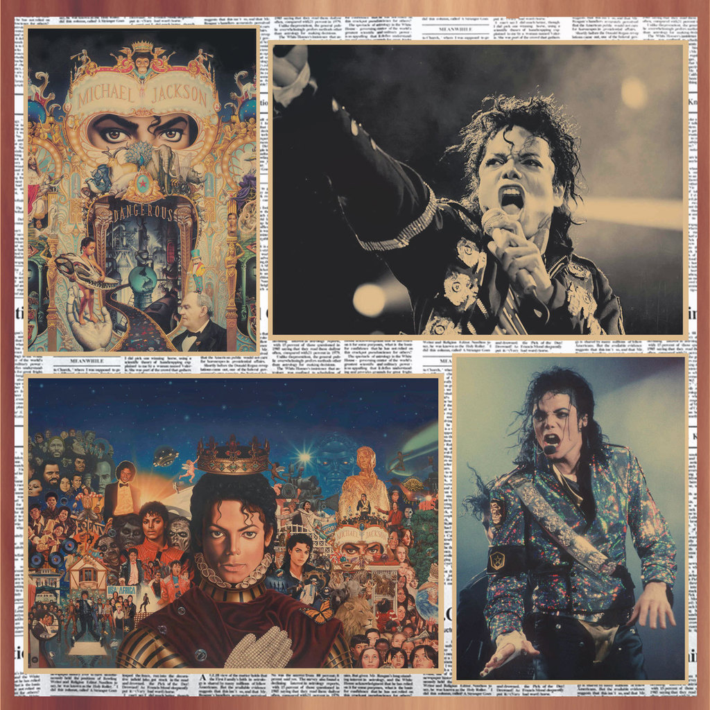 Rock Song Star Michael Jackson Michael Jackson Vintage Giấy Kraft Poster Trang Trí Tranh Treo Tường 