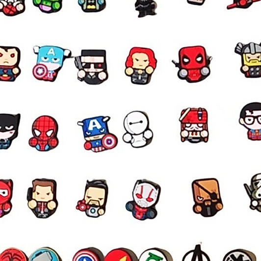 (COMBO 10) STICKER / JiBITZ 2d 3d gắn dép cross - Dép cá sấu, khủng long - AC001