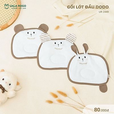 Gối ngủ cho bé Uala rogo ruột bông cotton mềm mại đàn hồi ngủ ngon 0-5 tuổi