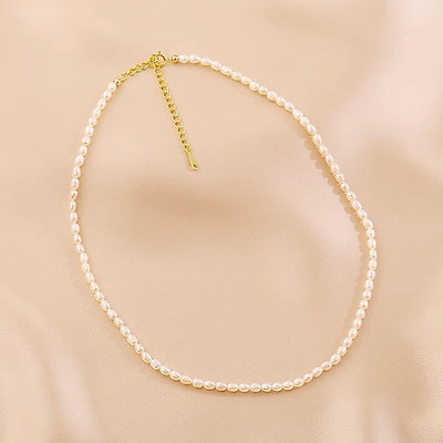 Dây Chuyền Choker Đeo Cổ Ngọc Trai Hạt Gạo 2.5-3ly Bạc 925 - Ngọc Trai Trường Thịnh
