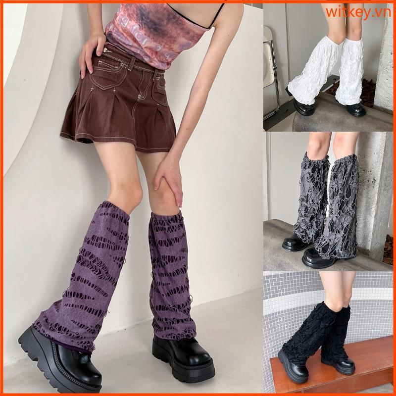 WIT Nữ Bông Tai Kẹp Gothic Chân Ấm Gothic Gothic Gothic Gothic Lolita Punk Đau Khổ Chân Rộng Chân Ba