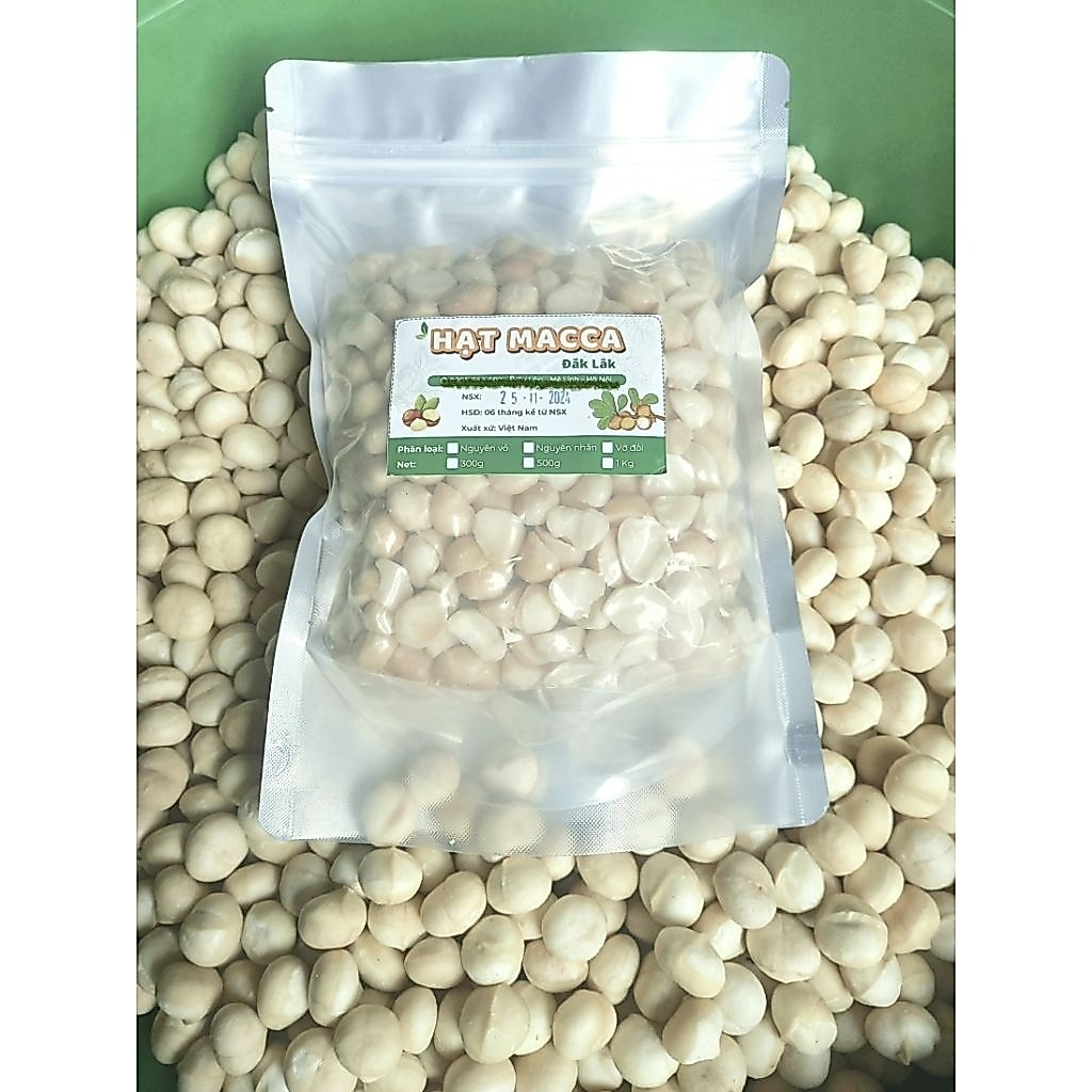 Hạt macca tách vỏ Đak Lak size trung dùng làm sữa hạt, ngũ cốc - hạt macadamia