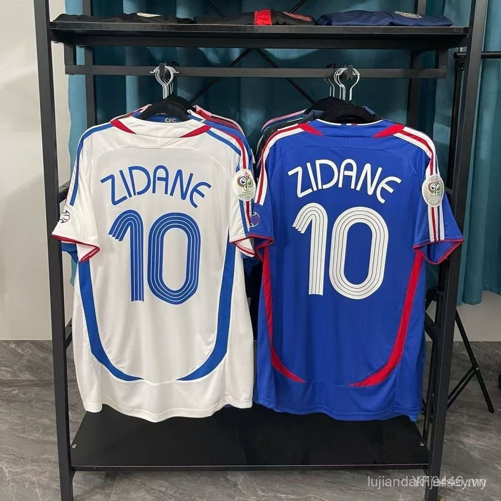 Áo bóng đá quốc gia Pháp 2006 Áo sơ mi trắng cổ điển Zidane