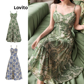 Lovito Kỳ nghỉ Đầm Họa Tiết Paisley Nơ Nhộn Lưng Đầm Mùa Hè Cho Nữ L87ED315 (Nhiều màu)
