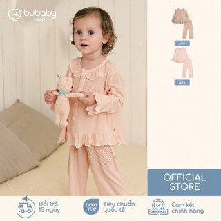 BU Baby(18M-5Y)  Bộ dài tay cài giữa bèo cổ Pijama mặc ở nhà, đồ ngủ cho bé BU Siro BSR1102BC | Quần áo chính hãng
