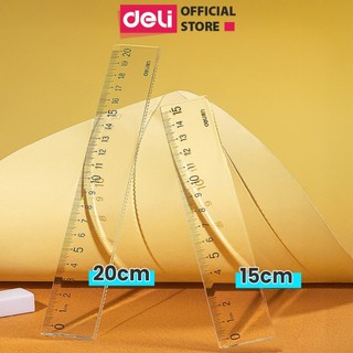  Thước Kẻ Trong Suốt Deli 15 20 cm - Thước Đo Tỷ Lệ Chuẩn Siêu Bền Dụng Cụ Học Tập Phù Hợp Với Học Sinh Dân Văn Phòng 