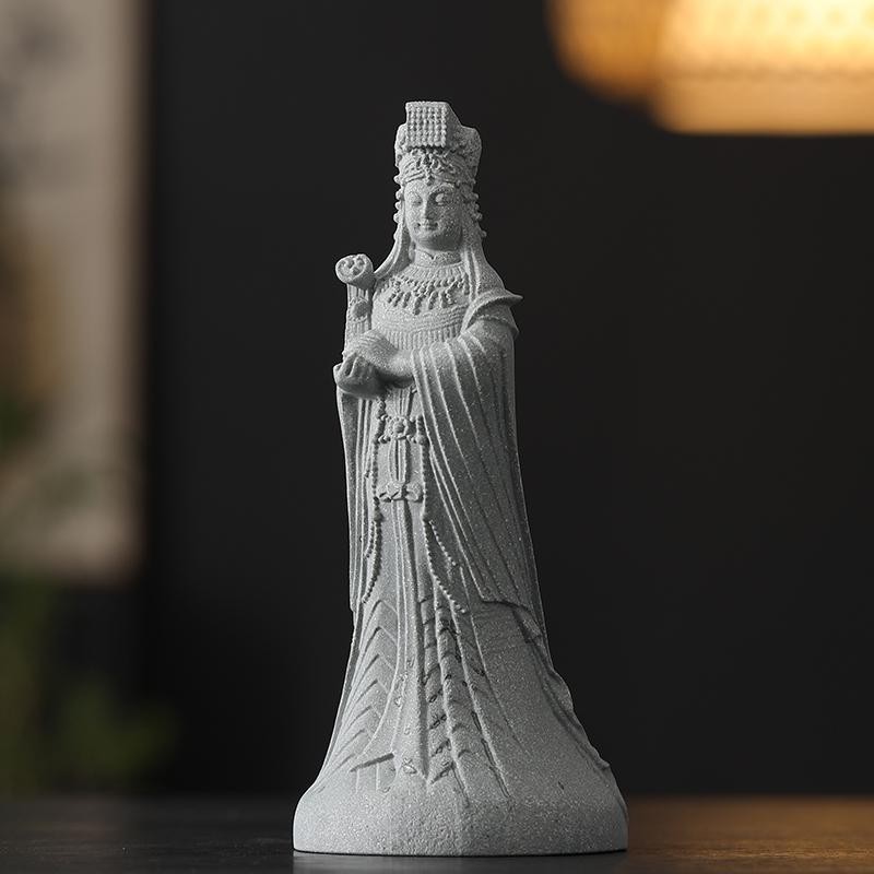 9-10-23 Lapis Lazuli Nhân Vật Trung Quốc Chang 'e Ben Yue Guanyin Quan Công Phật Trà Để Bàn Thú Cưng