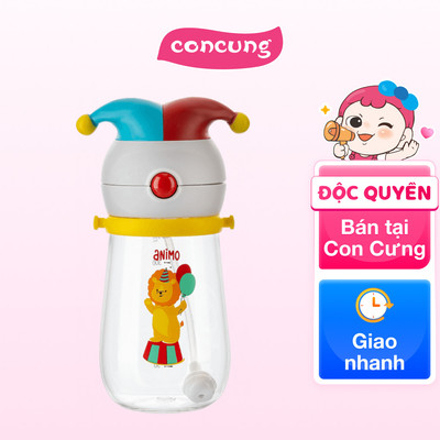 Bình tritan chống sặc 360 độ kèm dây đeo Animo (RKB1033)