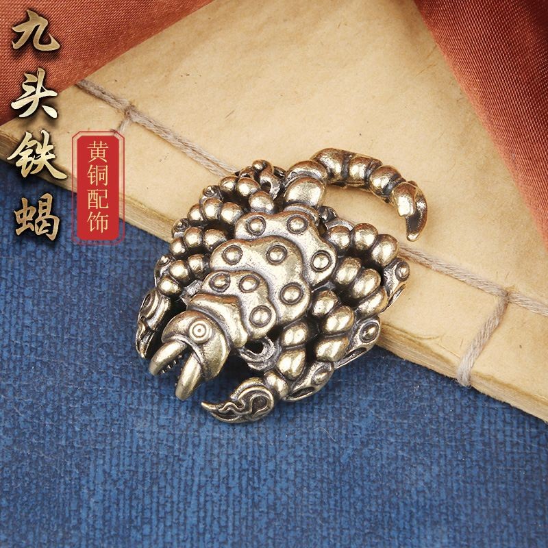 Đồ Trang Trí Tây Tạng Retro Đồng Guru Rinpoche Ngọn Lửa Sắt Chín Đầu Bọ Cạp Phụ Kiện Nepal Tây Tạng 