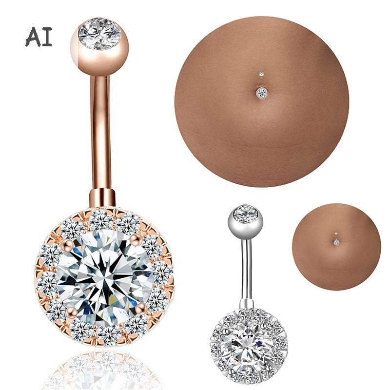 AI 3 Cái / bộ Thép Không Gỉ Pha Lê Opal Bụng Nút Nhẫn Rốn Xuyên Trang Sức VN