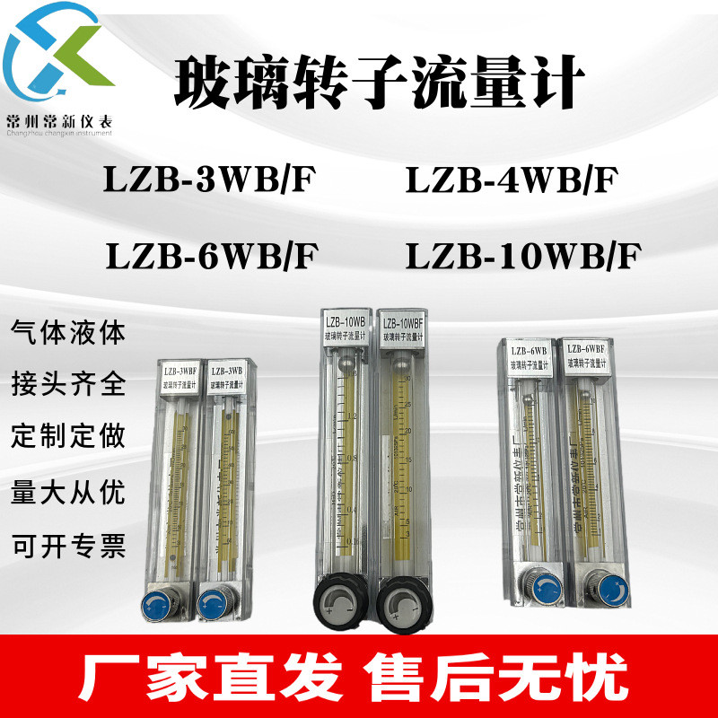 Nhà máy Bán Hàng Trực Tiếp Kính Rôto Đồng Hồ Đo Lưu Lượng LZB-3WB / 4 / 6 / 10WBF Gas Liquid Float F